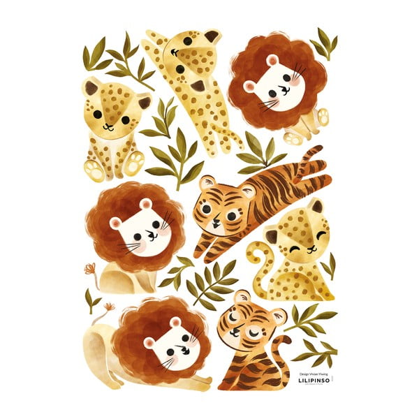 Лист със стикери 30x42 cm Little Jungle Animals - Lilipinso