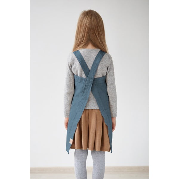 Детска синя ленена престилка Pinafore, 72 x 45 cm - Linen Tales-image-1