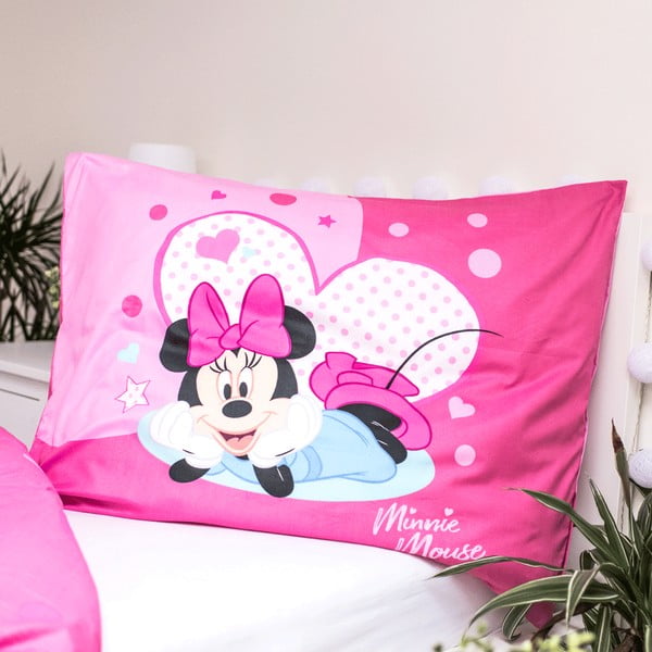 Детско спално бельо от микрофибър 140x200 cm Minnie Sweet Like Me - Jerry Fabrics-image-3