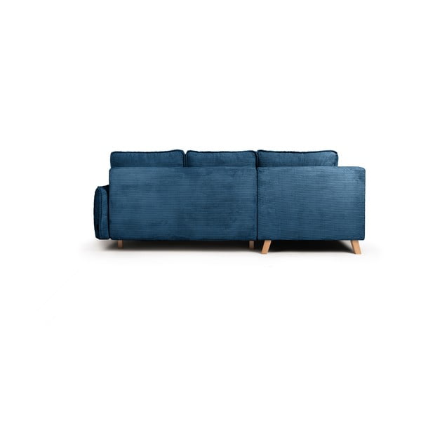Син сгъваем ъглов диван от рипсено кадифе (ляв ъгъл) Tori – Bonami Selection-image-4