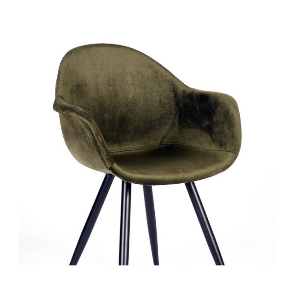 Кадифени трапезни столове в цвят каки в комплект от 2 броя Forli - LABEL51-image-4
