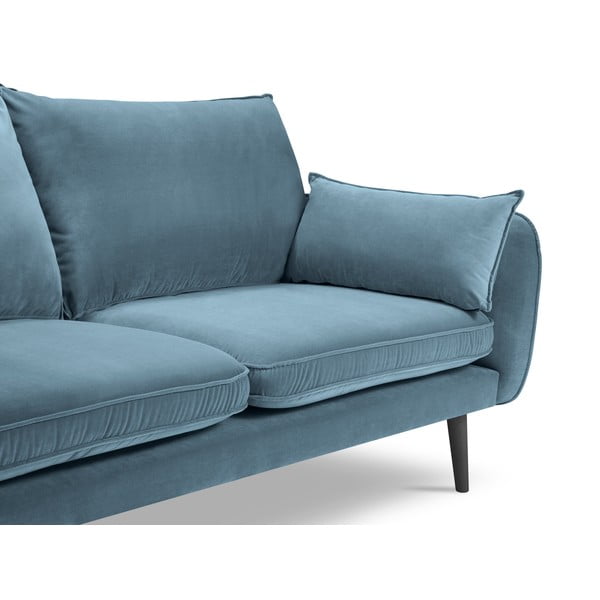 Светлосиньо кадифе с черни крака , 198 cm Lento - Kooko Home-image-4