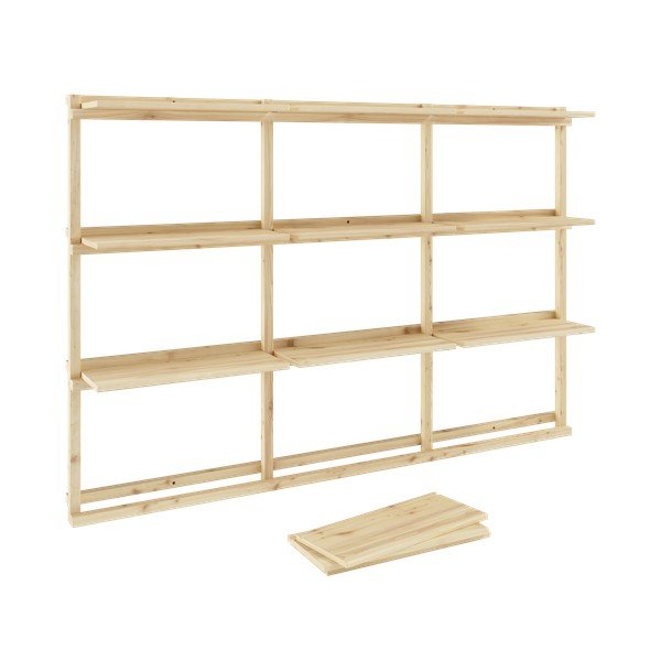 Стенна библиотека от масивен бор в естествен цвят 192x127 cm Groove – Karup Design-image-4