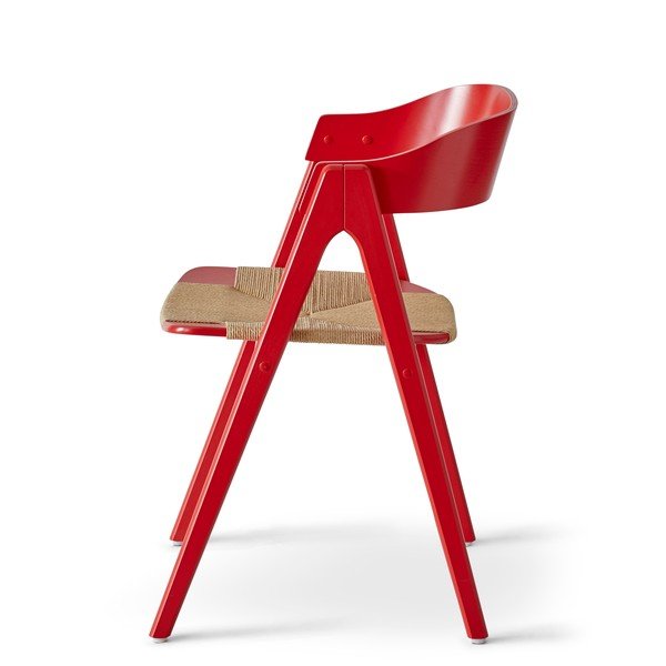 Трапезен стол от червена букова дървесина със седалка от ратан Findahl от Hammel Mette - Hammel Furniture-image-1