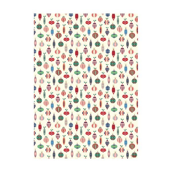 5 листа опаковъчна хартия, 50 x 70 cm Retro Baubles - eleanor stuart-image-1