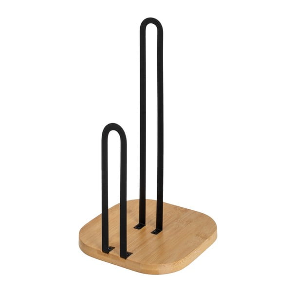 Метална стойка за кухненска хартия в черен и естествен цвят – Casa Selección