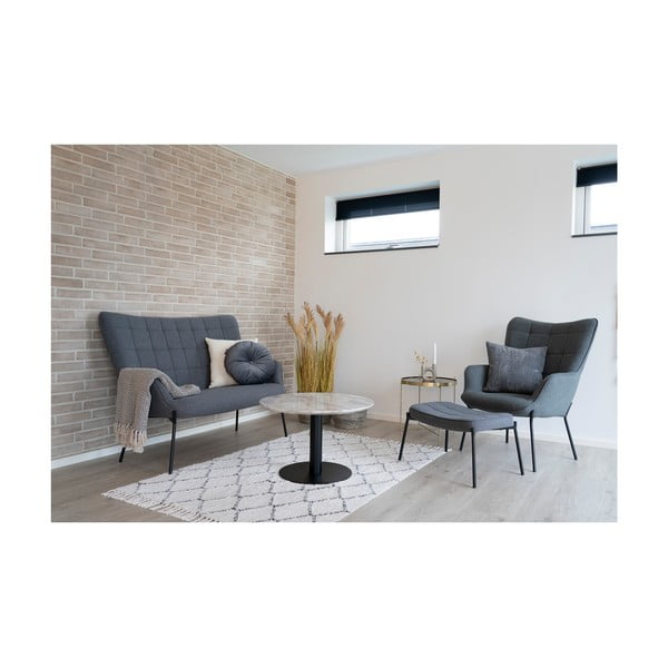 Бяло-черна кръгла масичка за кафе с мраморен плот 70x70 cm Bolzano - House Nordic-image-4