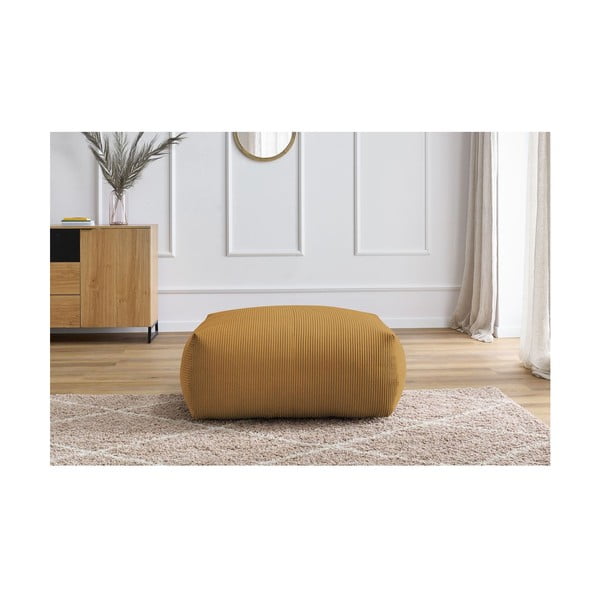 Жълта табуретка  от рипсено кадифе Voltaire – Bobochic Paris-image-1