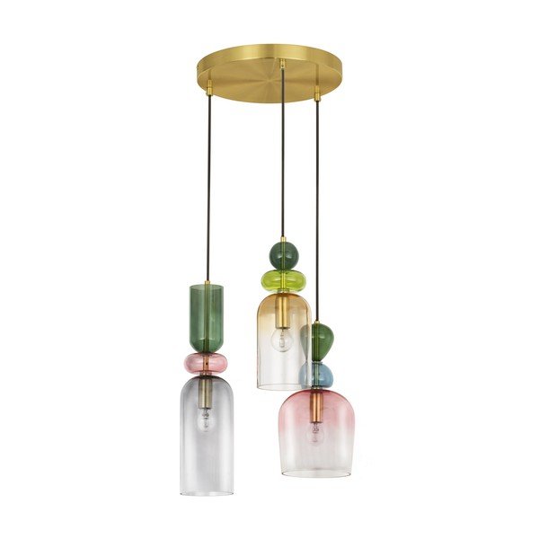 Стъклено висящо осветително тяло  в златист цвят ø 42 cm Murano – Nova Luce