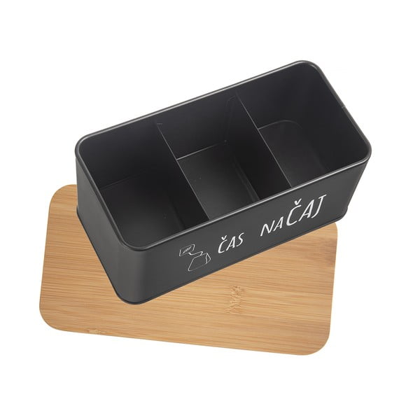 Метална кутия за чай в черно-естествен цвят – Orion-image-3