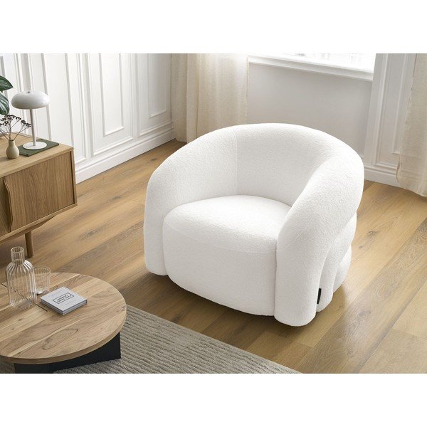 Бяло въртящо се кресло от прежда с примки от букле Elina – Bobochic Paris-image-1