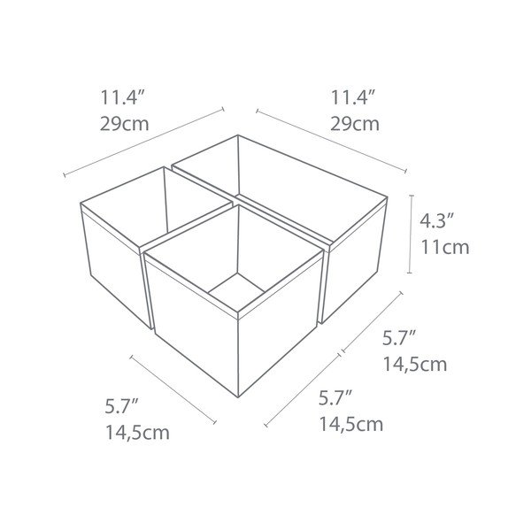 Комплект от 3 сиви органайзера за чекмеджета - Bigso Box of Sweden-image-3