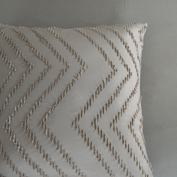 Сиво/кафяво единично удължено спално бельо от микрофибър 140x220 cm Pure Zigzag – Good Morning-image-2