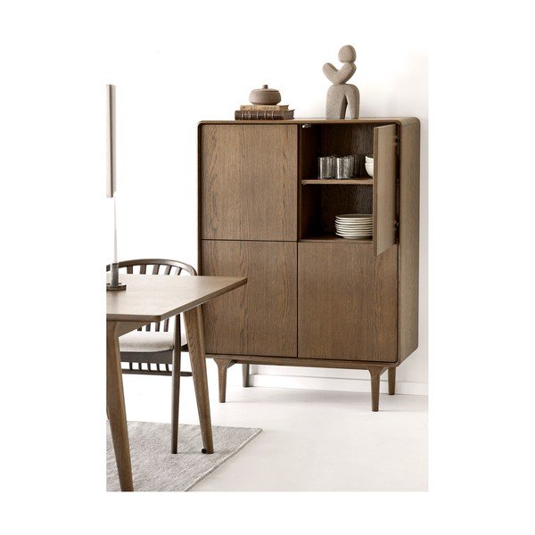 Тъмнокафяво шкафче от декор от дъб  100x140x40 cm Darwin – House Nordic-image-2