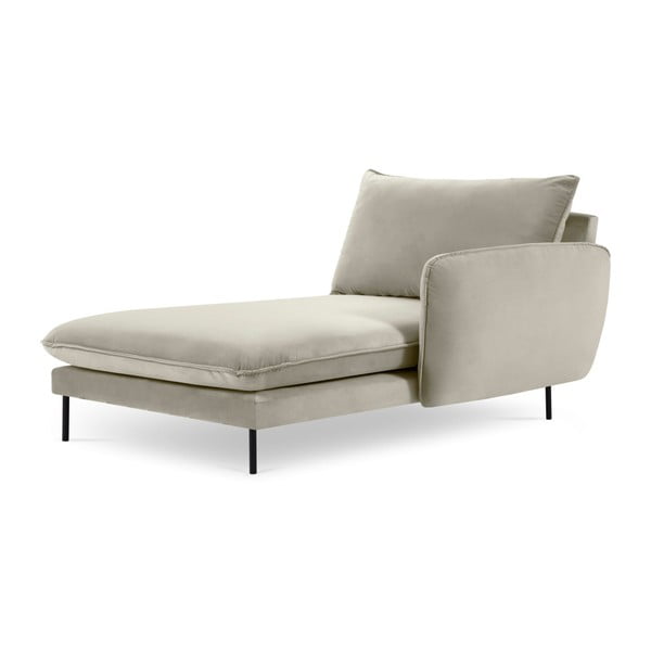 Бежово кадифено кресло за отдих, десен ъгъл Vienna - Cosmopolitan Design-image-3