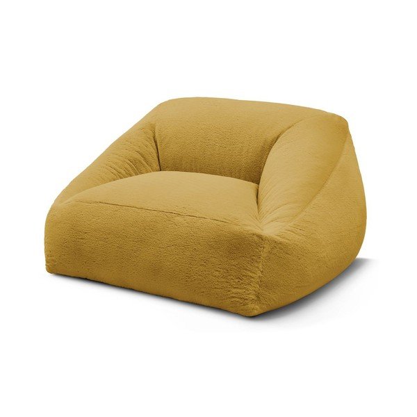 Жълт пуф от изкуствен косъм Lilibet – Bobochic Paris