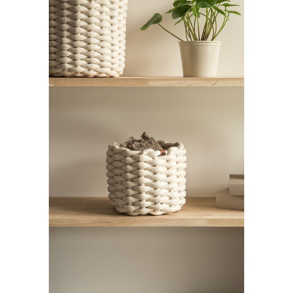 Текстилна кошница ø 21x17 cm Peach Skin Round S – Bigso-image-1