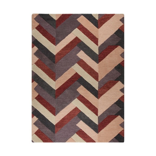 Червен и сив ръчно тъкан килим Салон, 160 x 230 cm - Flair Rugs