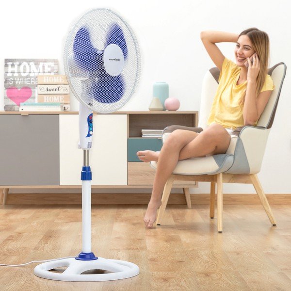 Бял вентилатор на основата, ø 40 cm - InnovaGoods-image-3