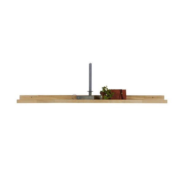 Стенен рафт за снимки от масивен дъб в естествен цвят 120 cm Studio – WOOOD-image-2