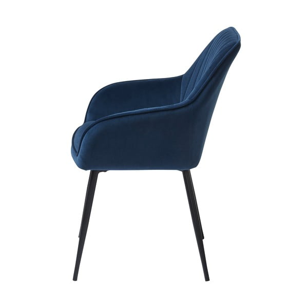 Тъмносини тапицирани трапезни столове в комплект с подлакътници 2 бр. Nolan Stripe – Unique Furniture-image-3