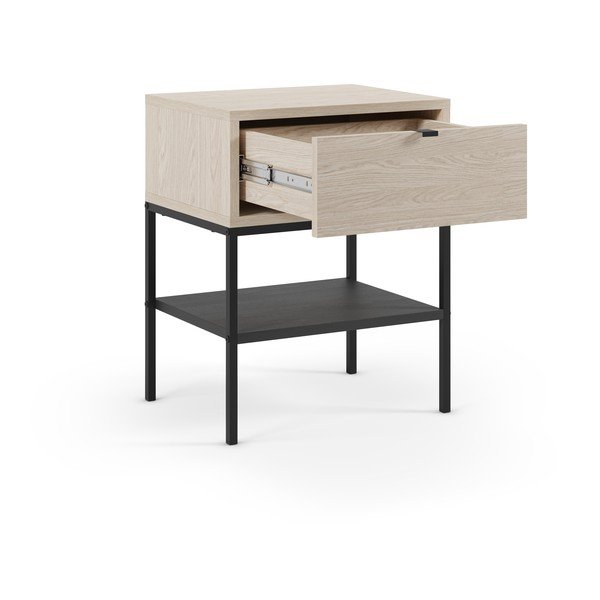 Матово нощно шкафче с рафтове в светло естествен цвят Sali – Marckeric-image-3