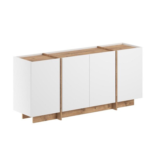 Бял скрин от декор от бор с отвор за кабели 180x80x45 cm Dorma – Kalune Design
