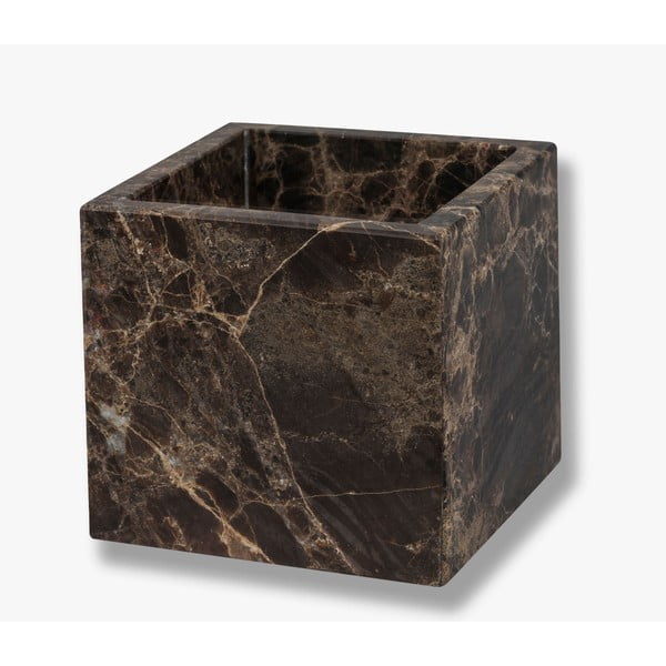 Тъмнокафяв мраморен органайзер за баня за памучни тампони Marble – Mette Ditmer Denmark