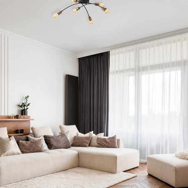 Черно осветително тяло за таван 67x67 cm Banana – Opviq lights-image-1