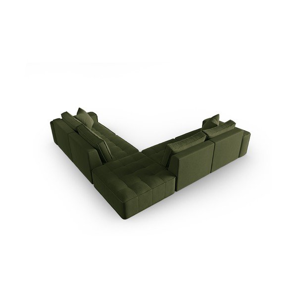 Зелен ъглов диван Mike - Micadoni Home-image-3