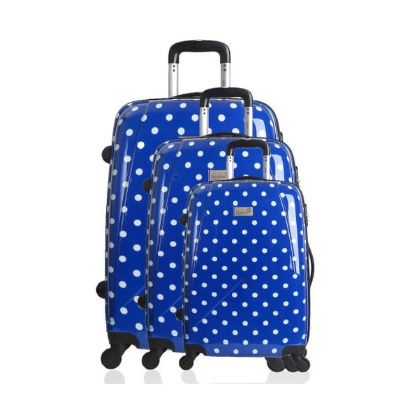 Sada 3 modrých cestovních kufrů na kolečkách Hero Williams