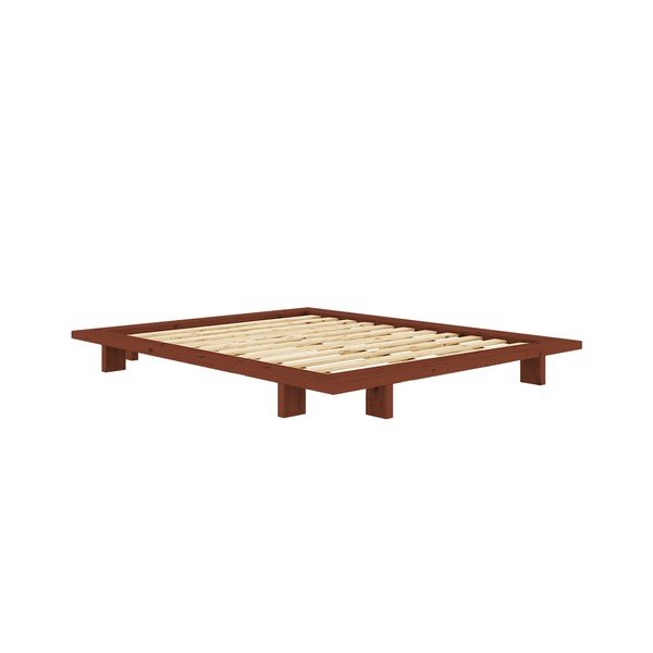 Теракотено двойно легло 140x200 cm от масивен бор без табла с включена подматрачна рамка Japan – Karup Design