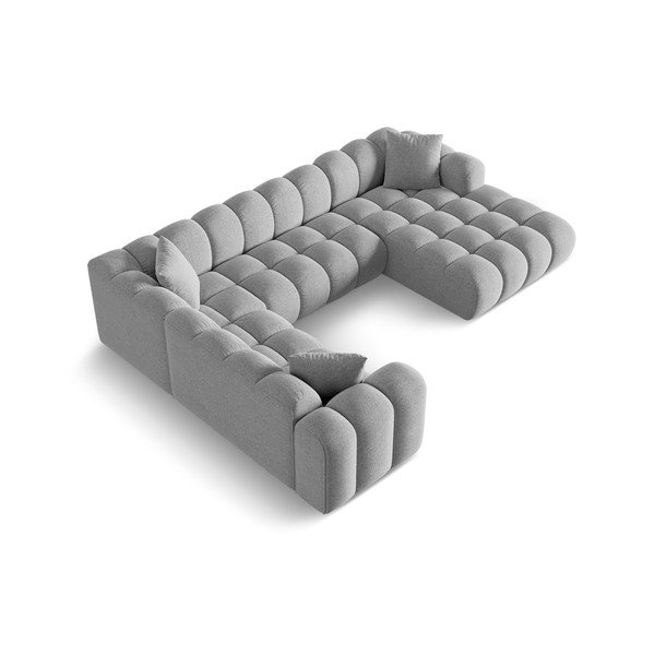 Светлосив шенилов ъглов диван (ляв ъгъл/U форма) Treno – Cosmopolitan Design-image-2