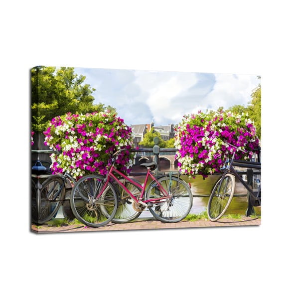 Картина на платно Акварел Велосипеди, 60 x 80 cm - Styler