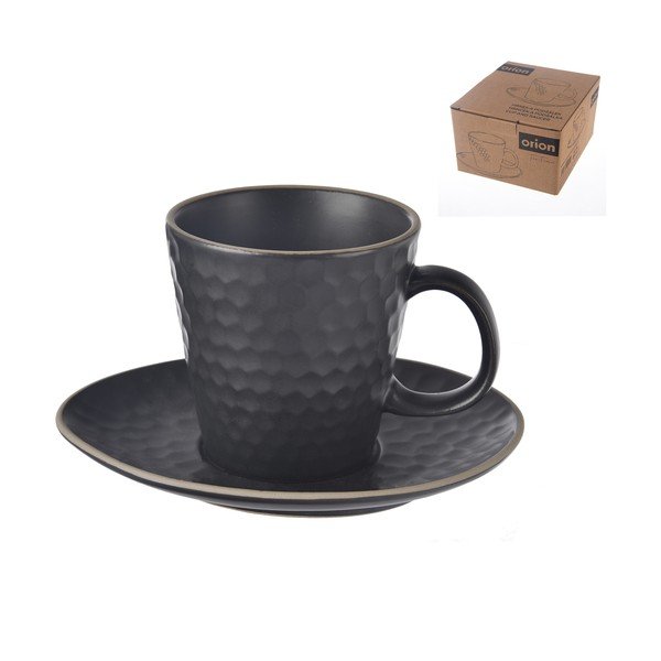 Черна керамична чаша за капучино 250 ml Tea Time – Orion-image-3