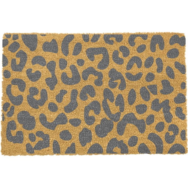 Сива постелка от естествени кокосови влакна , 40 x 60 cm Leopard - Artsy Doormats