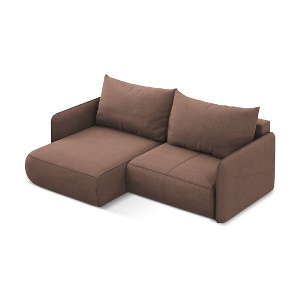 Розов разтегателен ъглов диван с място за съхранение (ляв ъгъл) Nanea – Makamii-image-4