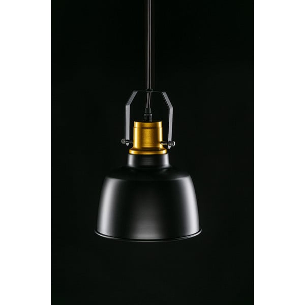 Черно и златно висящо осветително тяло с метален абажур ø 22 cm Monroe – GTV-image-3