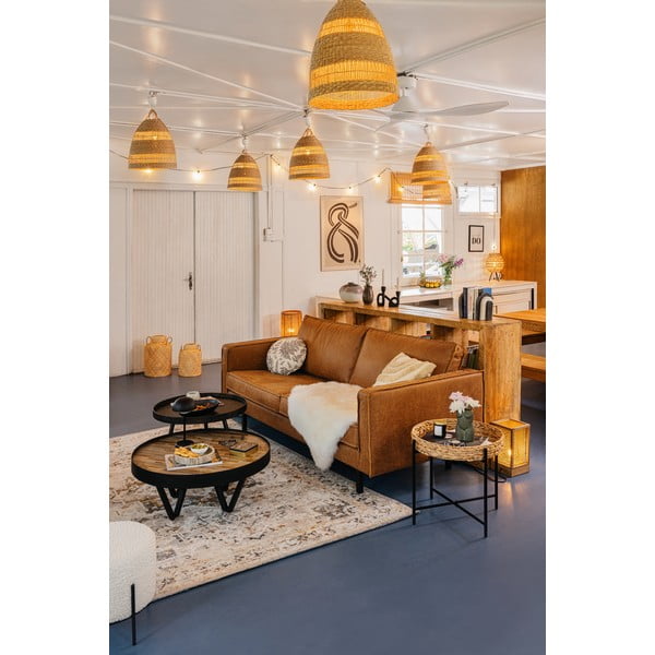 Кафяв диван от изкуствена кожа 190 cm Rodeo – WOOOD-image-1