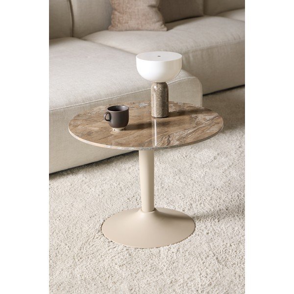 Кафява кръгла масичка за кафе с керамичен плот ø 60 cm Malta – Actona-image-1