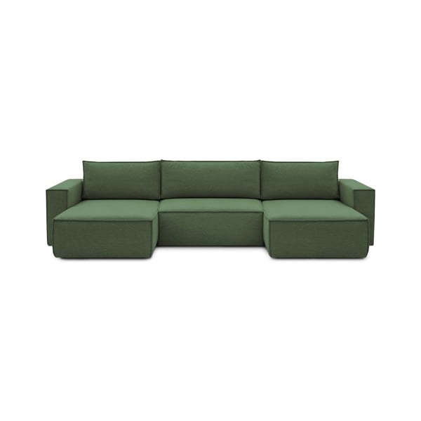 Зелен ъглов диван (U-образен) Nihad - Bobochic Paris