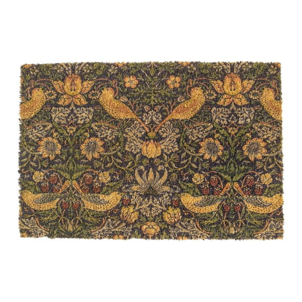 Изтривалка от кокосови влакна 60x90 cm William Morris Strawberry Thief – Artsy Doormats