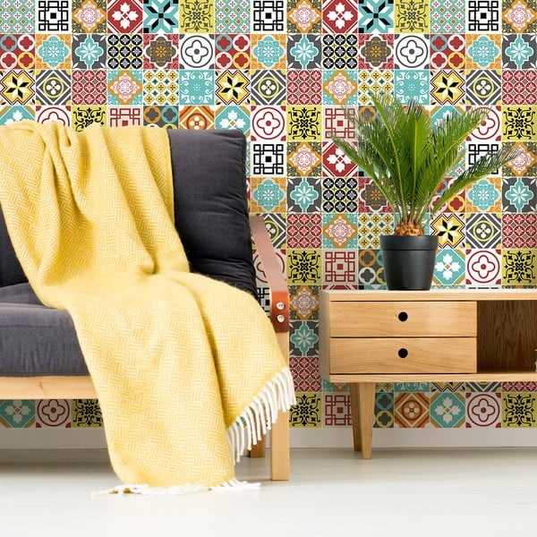 Комплект от 24 стикера за стена Montecito, 15 x 15 cm - Ambiance-image-4