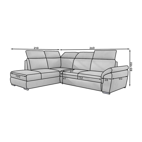 Бежов кадифен разтегателен ъглов диван с място за съхранение (ляв ъгъл L форма) Loreto – ELTAP-image-2