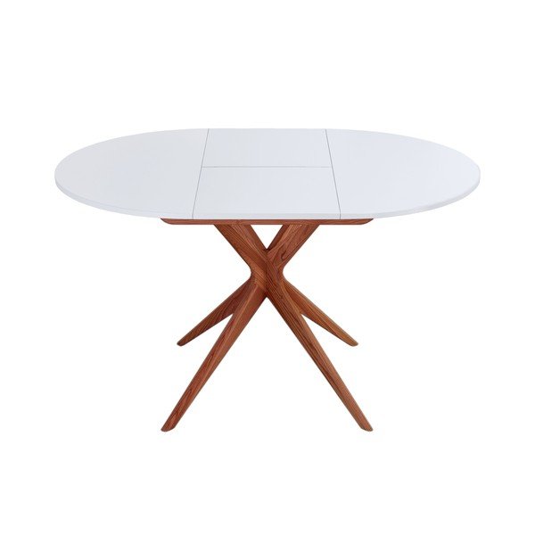 Кръгла сгъваема трапезна маса с допълнителна плоча ø 90 cm Jubi – Ragaba-image-2