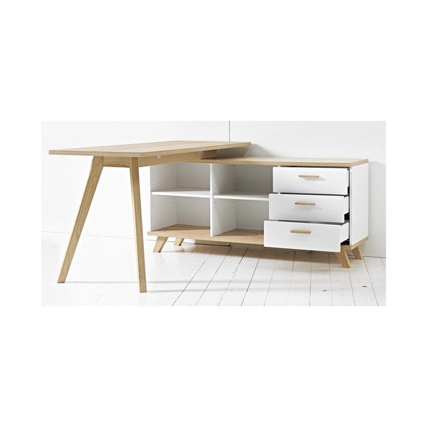 Работна маса от дъб 144x145 cm Oslo - Germania-image-1