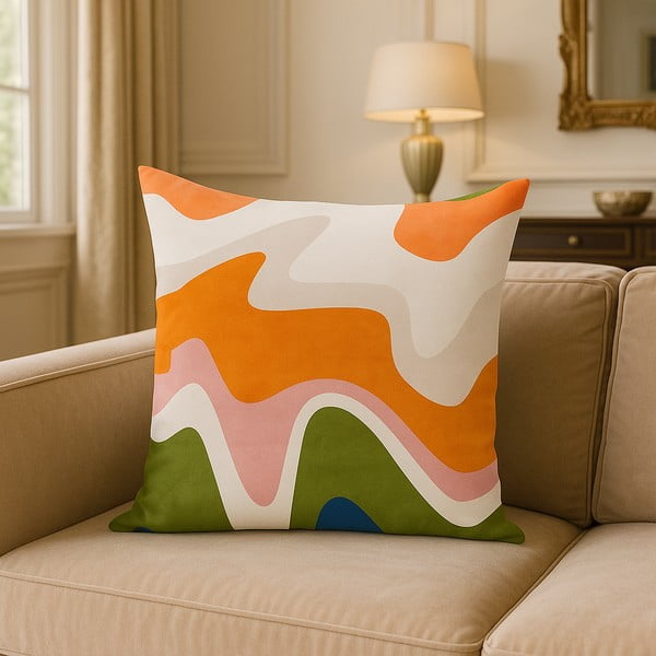 Калъфка за възглавница 43x43 cm Squiggly Orange – Mila Home-image-3