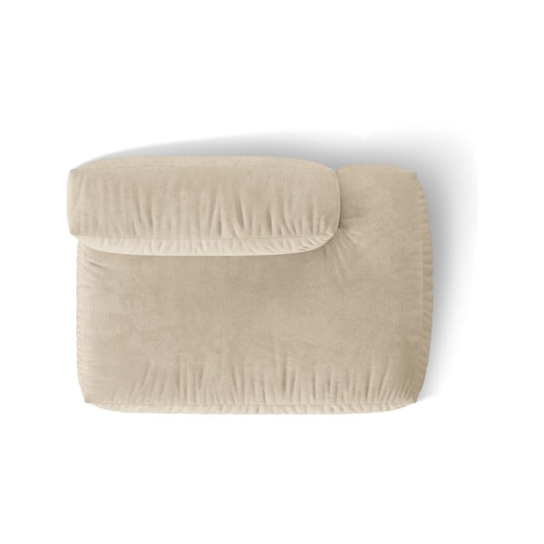 Бежов кадифен модул за диван (десен ъгъл) Martina – Micadoni -image-3