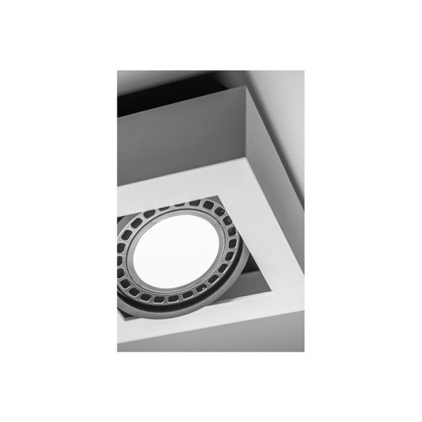 Бяло осветително тяло за таван с метален абажур 18,5x18,5 cm Loid – GTV-image-1