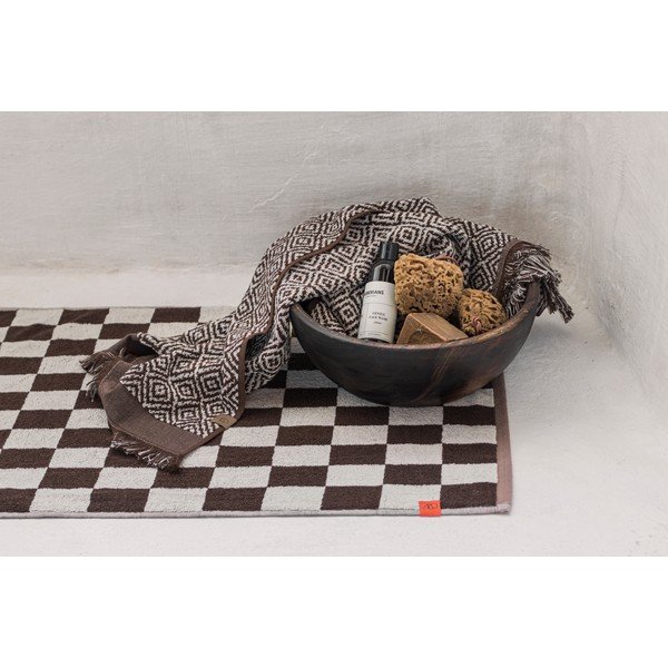 Кафяв килим за баня от органичен памук 50x80 cm Retro – Mette Ditmer Denmark-image-1